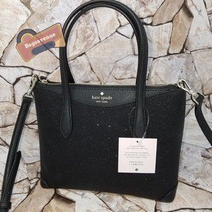 Joeley Lola Greta Shimmy Glitter Lola Satchel Crossbody Black Small Kate Spade